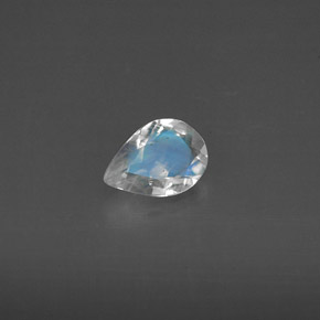 Pedra da lua arco-íris branco natural 0,42ct, transparente, transparente/translúcido
