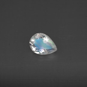 Pedra da lua arco-íris branco natural 0,44ct, transparente, transparente/translúcido
