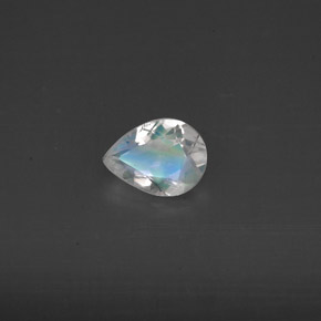 Pedra da lua arco-íris branco natural 0,44ct, transparente, transparente/translúcido