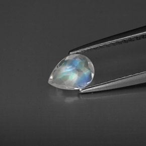 Pedra da lua arco-íris branco natural 0,44ct, transparente, transparente/translúcido