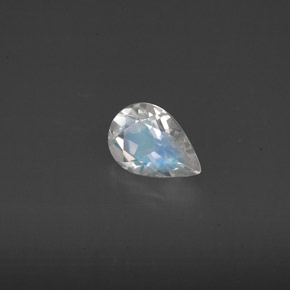 Pedra da lua arco-íris branco natural 0,57ct, transparente, transparente/translúcido