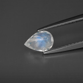 Pedra da lua arco-íris branco natural 0,57ct, transparente, transparente/translúcido