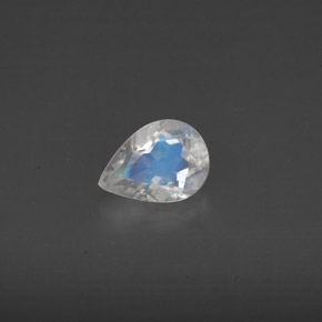 Pedra da Lua Arco-íris Branco azulado Natural 0.55ct, Transparente, Transparente/Translúcido