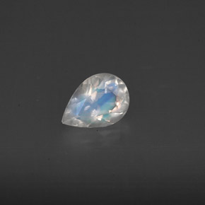 Pedra da lua arco-íris branco natural 0,59ct, transparente, transparente/translúcido