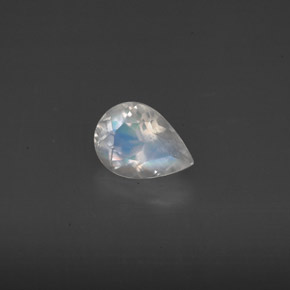 Pedra da lua arco-íris branco natural 0,59ct, transparente, transparente/translúcido