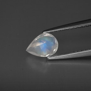 Pedra da lua arco-íris branco natural 0,59ct, transparente, transparente/translúcido