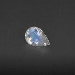 Pedra da Lua Arco-íris Branco azulado Natural 0.54ct, Transparente, Transparente/Translúcido