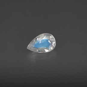Pedra da lua arco-íris branco natural 0,44ct, transparente, transparente/translúcido