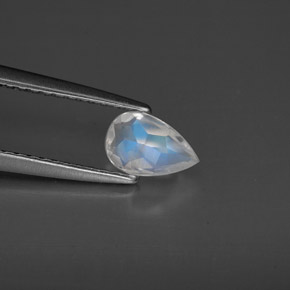 Pedra da lua arco-íris branco natural 0,44ct, transparente, transparente/translúcido