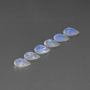 Pedras preciosas de pedra da lua arco-íris branco natural de  ct, transparente, transparente/translúcido