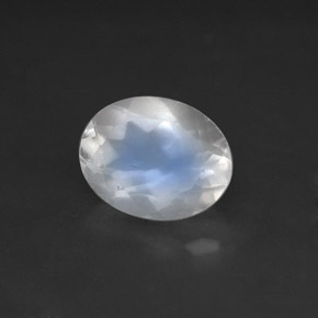Pedra da Lua Arco-íris Branco azulado Natural 1.64ct, Transparente, Transparente/Translúcido