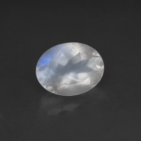 Pedra da Lua Arco-íris Branco azulado Natural 1.64ct, Transparente, Transparente/Translúcido