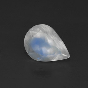Pedra da lua arco-íris branco natural 0,99ct, transparente, transparente/translúcido