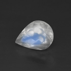 Pedra da lua arco-íris branco natural 0,99ct, transparente, transparente/translúcido