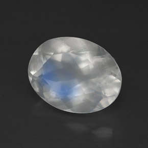 Pedra da lua arco-íris branco natural 1,69ct, transparente, transparente/translúcido