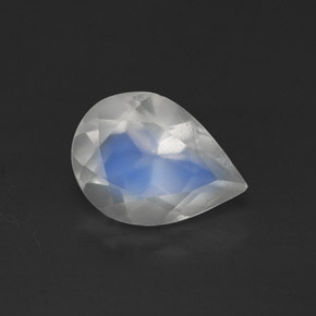 Pedra da lua arco-íris branco natural 0,95ct, transparente, transparente/translúcido
