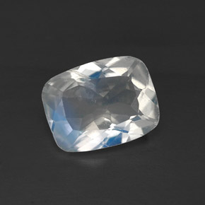 Pedra da lua arco-íris branco natural 1,06ct, transparente, transparente/translúcido