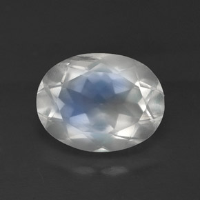 Pedra da Lua Arco-íris Branco azulado Natural 1.73ct, Transparente, Transparente/Translúcido