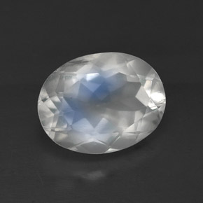 Pedra da Lua Arco-íris Branco azulado Natural 1.73ct, Transparente, Transparente/Translúcido