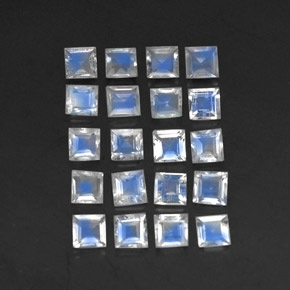 Pedras preciosas de pedra da lua arco-íris branco natural de 2,44 ct, transparente, transparente/translúcido