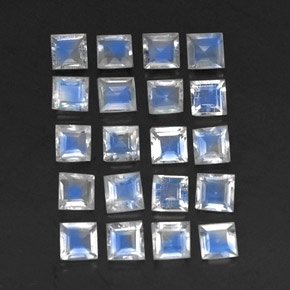 Pedras preciosas de pedra da lua arco-íris branco natural de 2,44 ct, transparente, transparente/translúcido