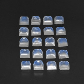 Pedras preciosas de pedra da lua arco-íris azul natural de 3,88 ct, transparente, transparente/translúcido