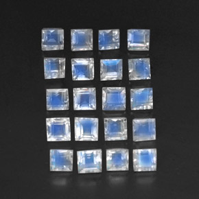 Pedras preciosas de pedra da lua arco-íris branco natural de 3,74 ct, transparente, transparente/translúcido