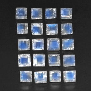 Pedras preciosas de pedra da lua arco-íris branco natural de 3,74 ct, transparente, transparente/translúcido