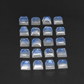 Pedras preciosas de pedra da lua arco-íris branco natural de 3,74 ct, transparente, transparente/translúcido