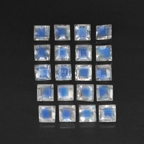 Pedras preciosas de pedra da lua arco-íris branco natural de 3,39 ct, transparente, transparente/translúcido