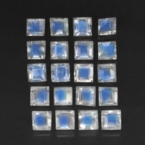 Pedras preciosas de pedra da lua arco-íris branco natural de 3,39 ct, transparente, transparente/translúcido