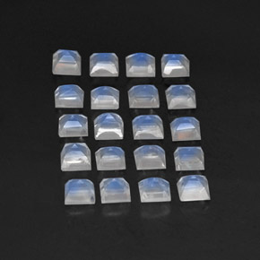 Pedras preciosas de pedra da lua arco-íris branco natural de 3,39 ct, transparente, transparente/translúcido