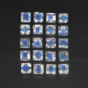 Pedras preciosas de pedra da lua arco-íris branco natural de 3,55 ct, transparente, transparente/translúcido