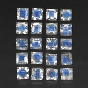 Pedras preciosas de pedra da lua arco-íris branco natural de 3,55 ct, transparente, transparente/translúcido