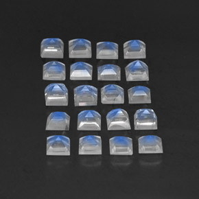Pedras preciosas de pedra da lua arco-íris branco natural de 3,55 ct, transparente, transparente/translúcido