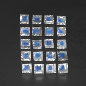 Pedras preciosas de pedra da lua arco-íris branco natural de 3,58 ct, transparente, transparente/translúcido