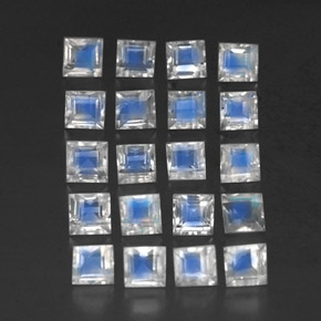 Pedras preciosas de pedra da lua arco-íris branco natural de 3,58 ct, transparente, transparente/translúcido