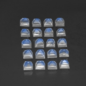 Pedras preciosas de pedra da lua arco-íris branco natural de 3,58 ct, transparente, transparente/translúcido