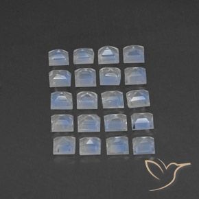 Pedras preciosas de Pedra da Lua Arco-Íris Branco azulado natural de 2.77 ct, Quadrado, Transparente