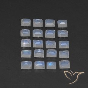 Pedras preciosas de Pedra da Lua Arco-Íris Branco azulado natural de 2.73 ct, Quadrado, Transparente
