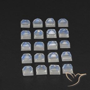 Pedras preciosas de Pedra da Lua Arco-Íris Branco azulado natural de 3.70 ct, Quadrado, Transparente