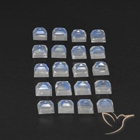Pedras preciosas de Pedra da Lua Arco-Íris Branco azulado natural de 3.36 ct, Quadrado, Transparente