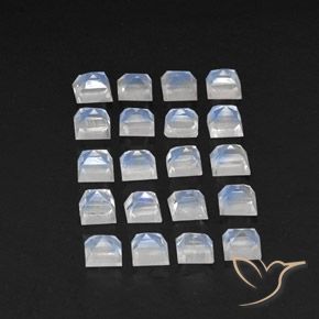 Pedras preciosas de Pedra da Lua Arco-Íris Branco azulado natural de 3.40 ct, Quadrado, Transparente