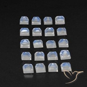 Pedras preciosas de Pedra da Lua Arco-Íris Branco azulado natural de 3.54 ct, Quadrado, Transparente