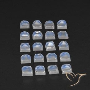 Pedras preciosas de Pedra da Lua Arco-Íris Branco azulado natural de 3.55 ct, Quadrado, Transparente
