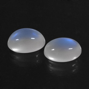 Pedras preciosas de pedra da lua arco-íris branco natural de  ct, corte oval, transparente