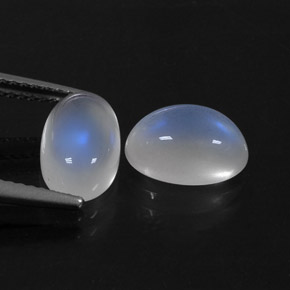Pedras preciosas de pedra da lua arco-íris branco natural de  ct, corte oval, transparente