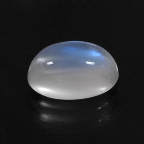 Pedra da lua arco-íris branco natural 2,79ct, corte oval, transparente