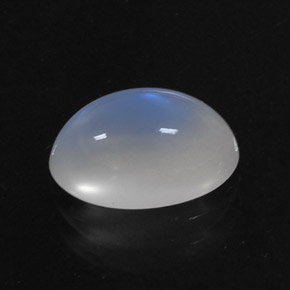 Pedra da lua arco-íris branco natural 2,81ct, corte oval, transparente