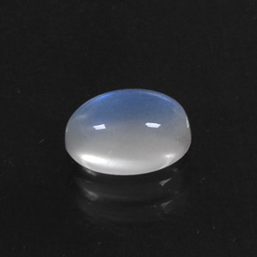 Pedra da lua arco-íris branco natural 1,41ct, corte oval, transparente